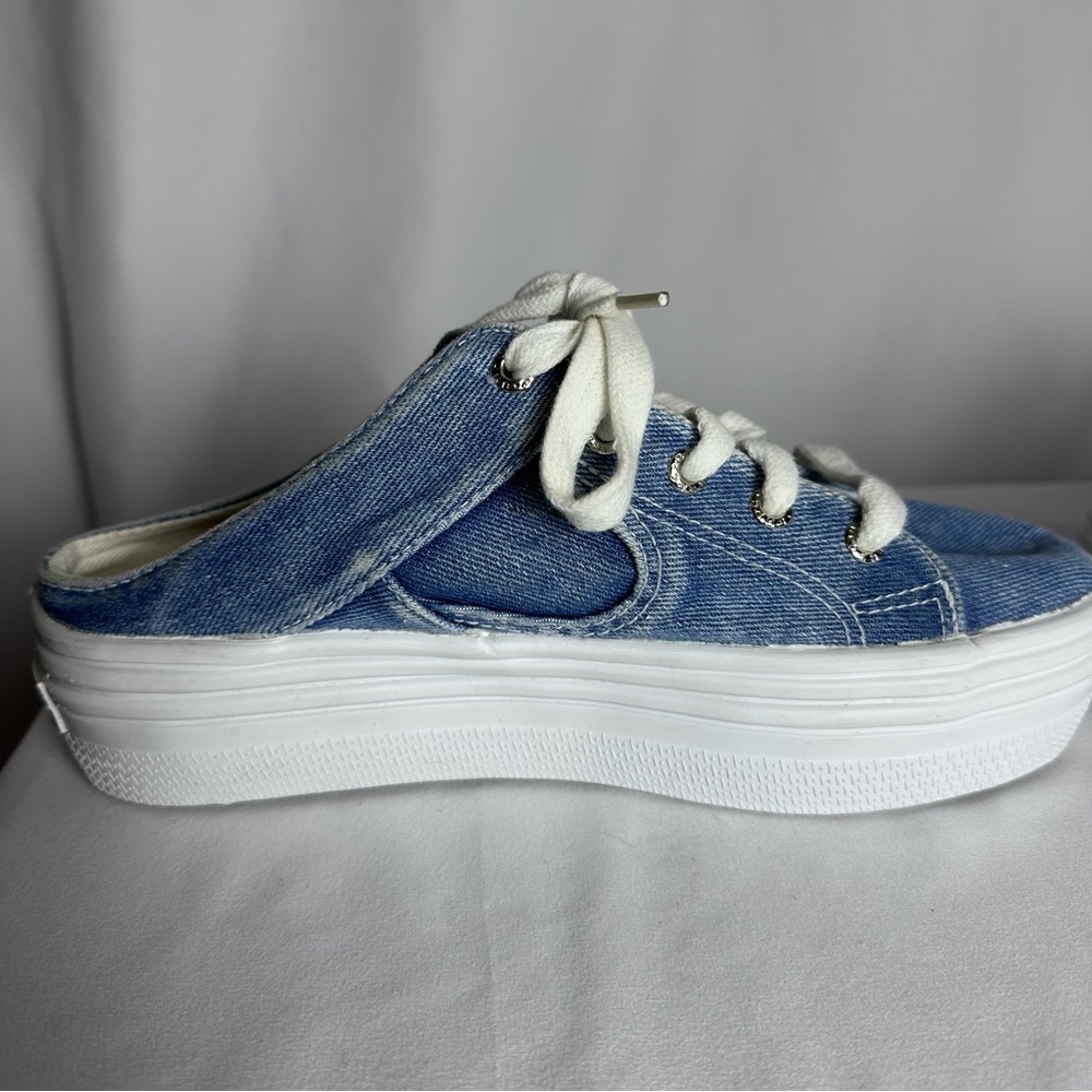Beverly Hills Polo Club Denim Slip-On Platform Sneakers women’s size 8.5 90s - Picture 7 of 11